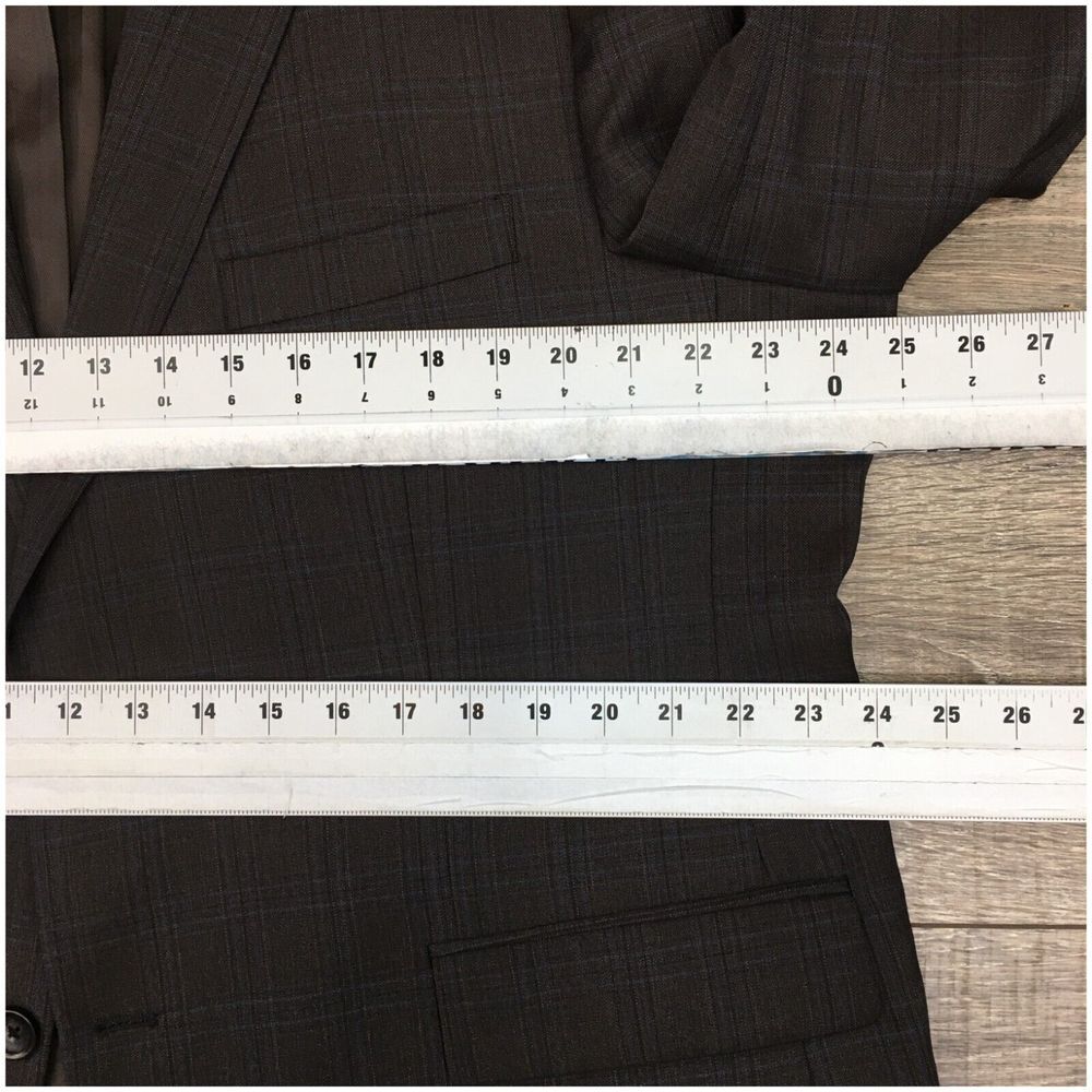 PRONTO UOMO Mens Blazer Sport Coat Casual Jacket Size 48R‎ Two Button Wool Suit - Picture 7 of 13